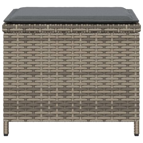 Tuinkrukken 4 st met kussens 41x41x36 cm poly rattan grijs