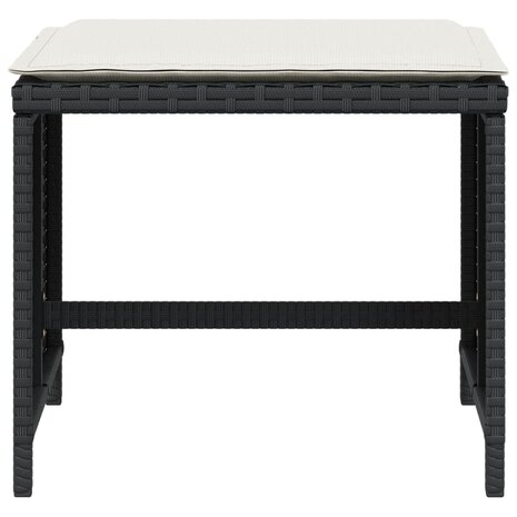 Tuinkrukken 4 st met kussens 41x41x36 cm poly rattan zwart