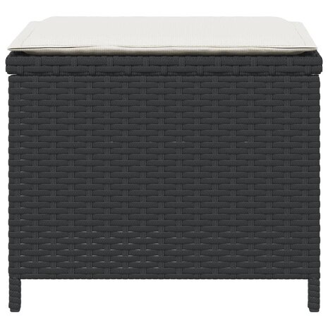 Tuinkrukken 4 st met kussens 41x41x36 cm poly rattan zwart