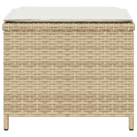 Tuinkrukken 4 st met kussens 41x41x36 cm poly rattan beige