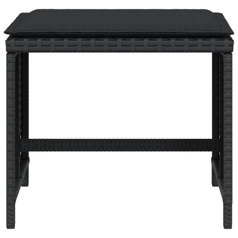 Tuinkrukken 4 st met kussens 41x41x36 cm poly rattan zwart