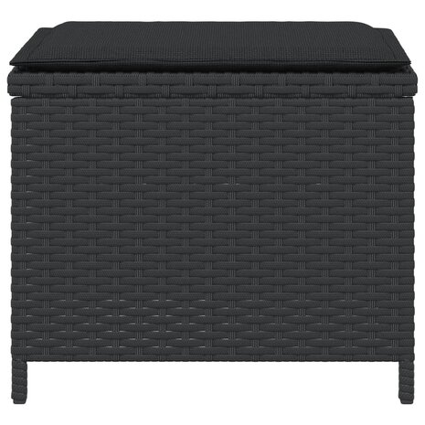 Tuinkrukken 4 st met kussens 41x41x36 cm poly rattan zwart