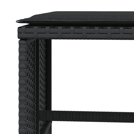 Tuinkrukken 4 st met kussens 41x41x36 cm poly rattan zwart