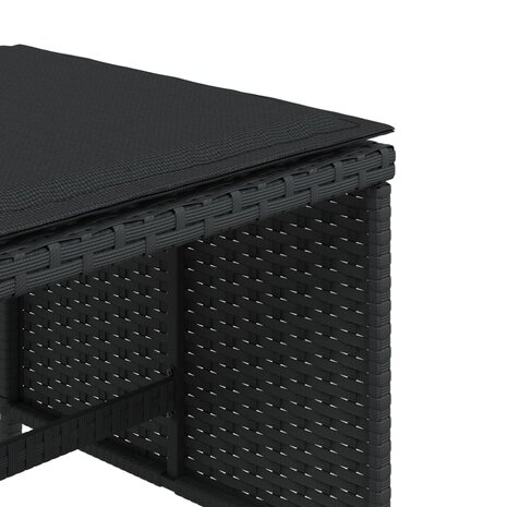 Tuinkrukken 4 st met kussens 41x41x36 cm poly rattan zwart