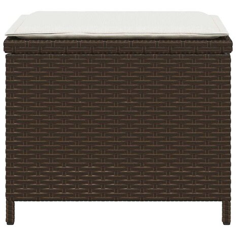 Tuinkrukken 4 st met kussens 41x41x36 cm poly rattan bruin