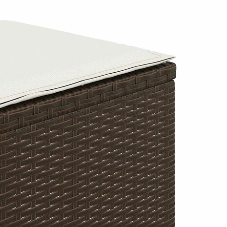 Tuinkrukken 4 st met kussens 41x41x36 cm poly rattan bruin