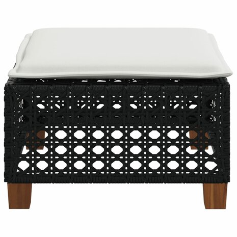 Tuinkruk met kussen 63,5x56x32 cm poly rattan zwart