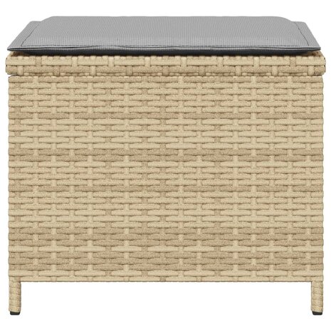 Tuinkrukken 4 st kussens 40x40x35 cm poly rattan gemengd beige