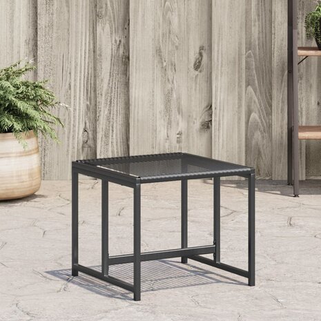 Tuinkrukken 4 st poly rattan zwart