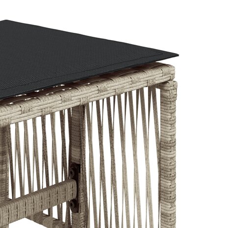 Tuinkrukken 4 st met kussens 41x41x36 cm poly rattan lichtgrijs
