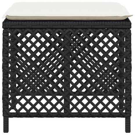 Tuinkrukken 4 st met kussens 41x41x36 cm poly rattan zwart