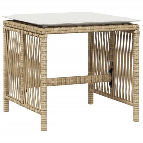 Tuinkrukken 4 st met kussens 41x41x36 cm poly rattan beige