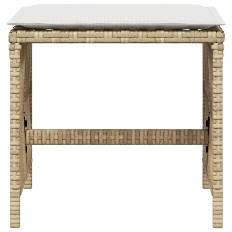 Tuinkrukken 4 st met kussens 41x41x36 cm poly rattan beige