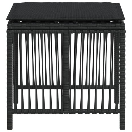 Tuinkrukken 4 st met kussens 41x41x36 cm poly rattan zwart