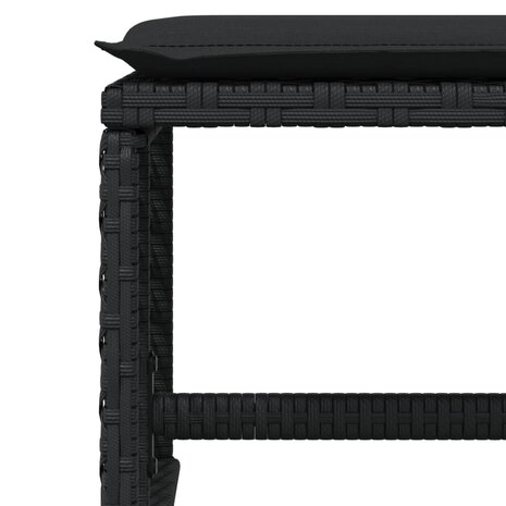 Tuinkrukken 4 st met kussens 41x41x36 cm poly rattan zwart