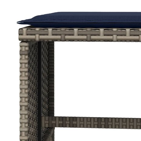 Tuinkrukken 4 st met kussens 40x40x35 cm poly rattan grijs