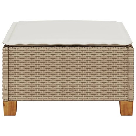 Tuinkruk met kussen 63,5x56x32 cm poly rattan beige