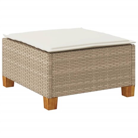 Tuinkruk met kussen 63,5x56x32 cm poly rattan beige