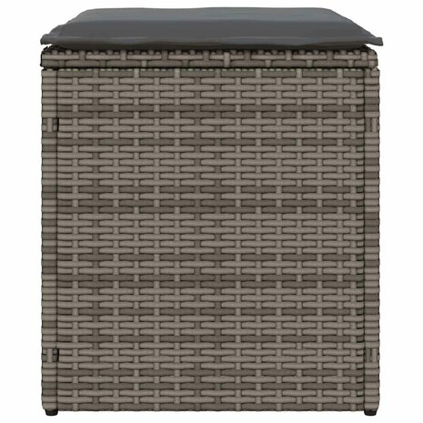 Tuinkrukken met kussens 2 st 40x40x43 cm poly rattan grijs
