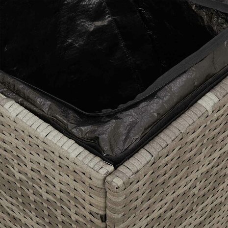 Tuinkrukken met kussens 2 st 40x40x43 cm poly rattan grijs