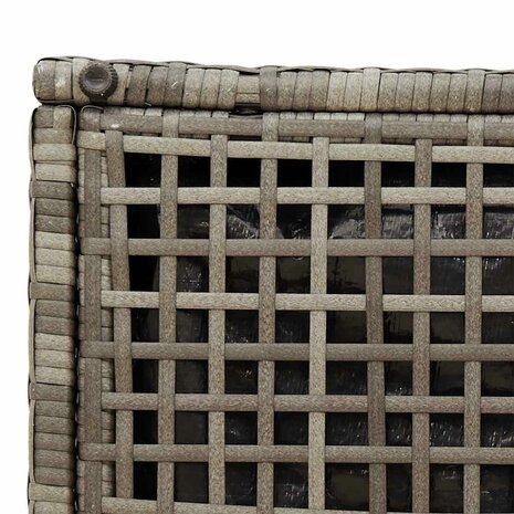 Tuinkrukken met kussens 2 st 40x40x43 cm poly rattan grijs