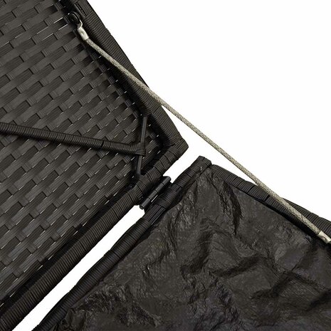 Tuinkrukken met kussens 2 st 40x40x43 cm poly rattan zwart