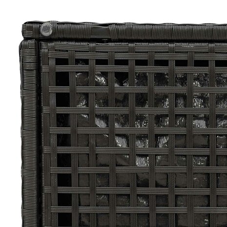 Tuinkrukken met kussens 2 st 40x40x43 cm poly rattan zwart