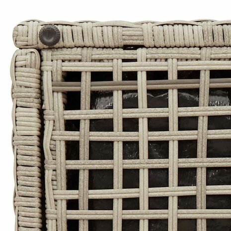 Tuinkrukken met kussens 2 st 40x40x43 cm poly rattan lichtgrijs