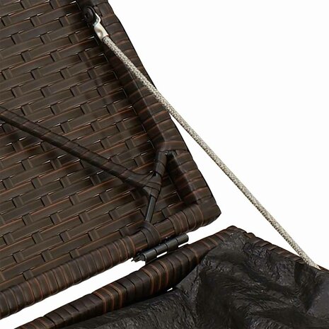 Tuinkrukken met kussens 2 st 40x40x43 cm poly rattan bruin