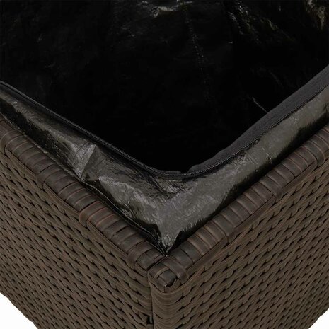 Tuinkrukken met kussens 2 st 40x40x43 cm poly rattan bruin