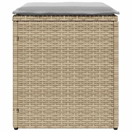 Tuinkrukken met kussens 2 st 40x40x43 cm poly rattan beige