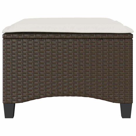 Tuinkrukken met kussens 2 st 55x55x36 cm poly rattan bruin