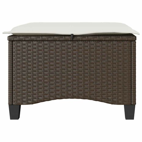 Tuinkrukken met kussens 2 st 55x55x36 cm poly rattan bruin