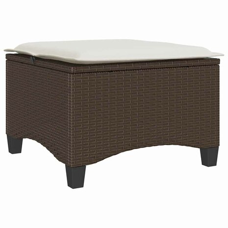 Tuinkrukken met kussens 2 st 55x55x36 cm poly rattan bruin