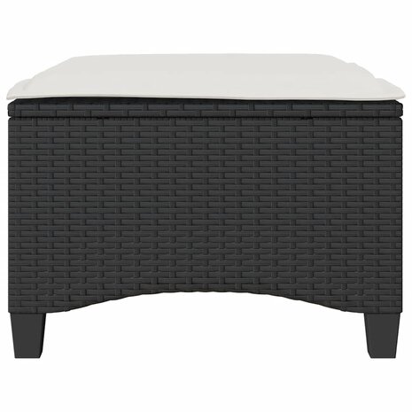 Tuinkrukken met kussens 2 st 55x55x36 cm poly rattan zwart