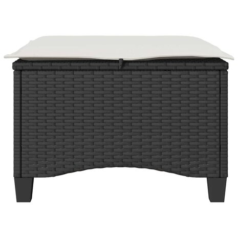 Tuinkrukken met kussens 2 st 55x55x36 cm poly rattan zwart