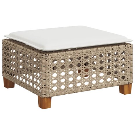 Tuinkruk met kussen 63,5x56x32 cm poly rattan beige