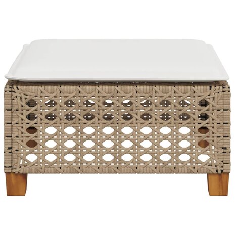 Tuinkruk met kussen 63,5x56x32 cm poly rattan beige