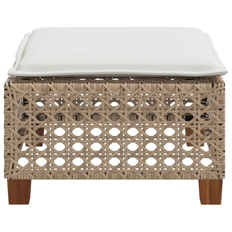 Tuinkruk met kussen 63,5x56x32 cm poly rattan beige