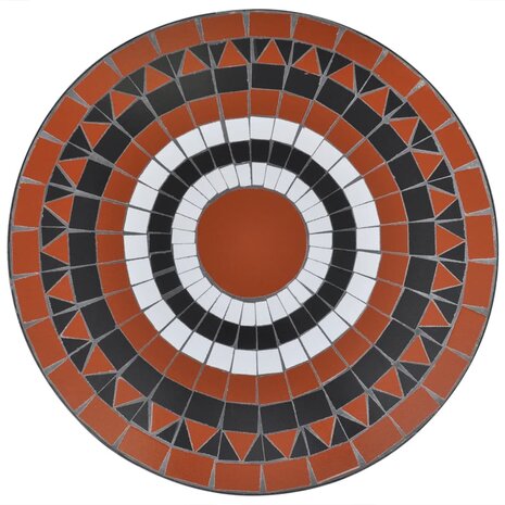 3-delige Bistroset keramische tegel terracotta en wit