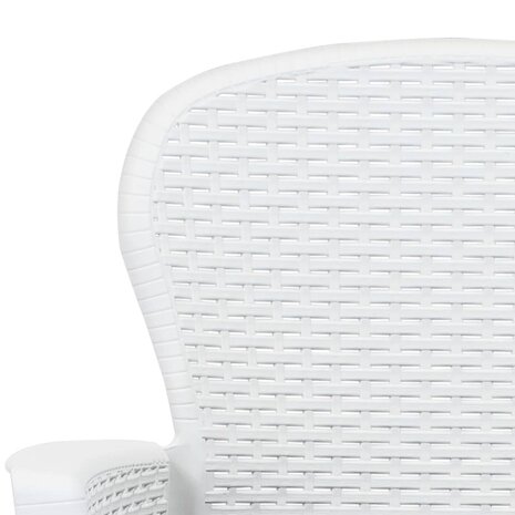 3-delige Bistroset rattan-look kunststof wit