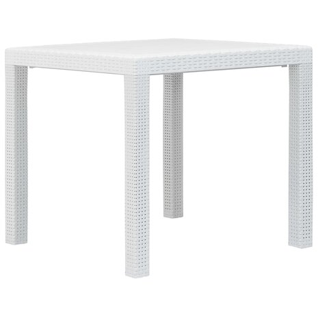 3-delige Bistroset rattan-look kunststof wit
