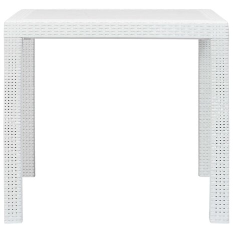 3-delige Bistroset rattan-look kunststof wit