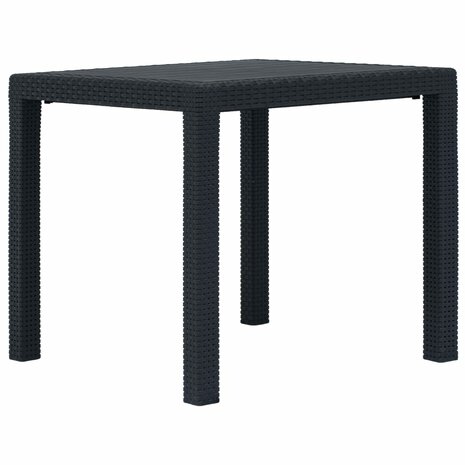 3-delige Tuinset rattan-look kunststof antraciet