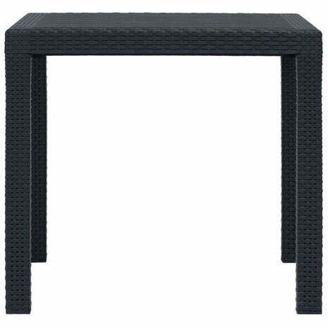 3-delige Tuinset rattan-look kunststof antraciet