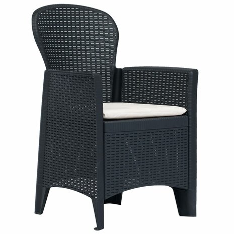 5-delige Tuinset rattan-look kunststof antraciet