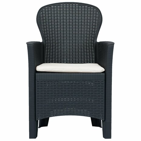 5-delige Tuinset rattan-look kunststof antraciet
