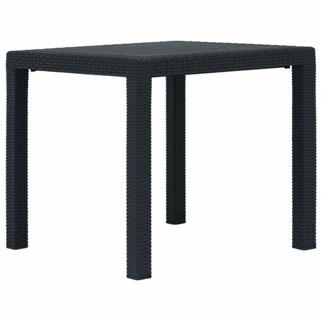 5-delige Tuinset rattan-look kunststof antraciet