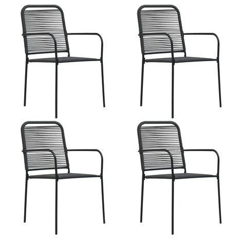5-delige Tuinset glas en staal zwart
