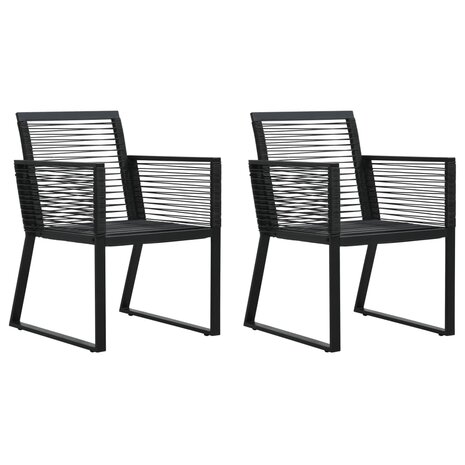 3-delige Tuinset PVC-rattan zwart